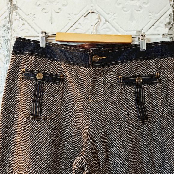 Baby Phat Jean Co Brown Tweed Cropped Pants- NWT - Picture 4 of 13